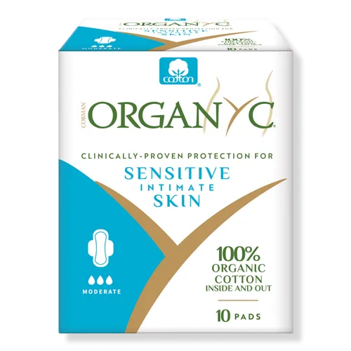 100% Certified Organic Cotton Feminine Pads, Moderate Flow