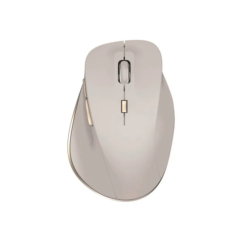 North Wireless Ergonomic 6 Button Mouse - Beige: Business Use, Built-In Rechargeable Battery, No Wired Ports