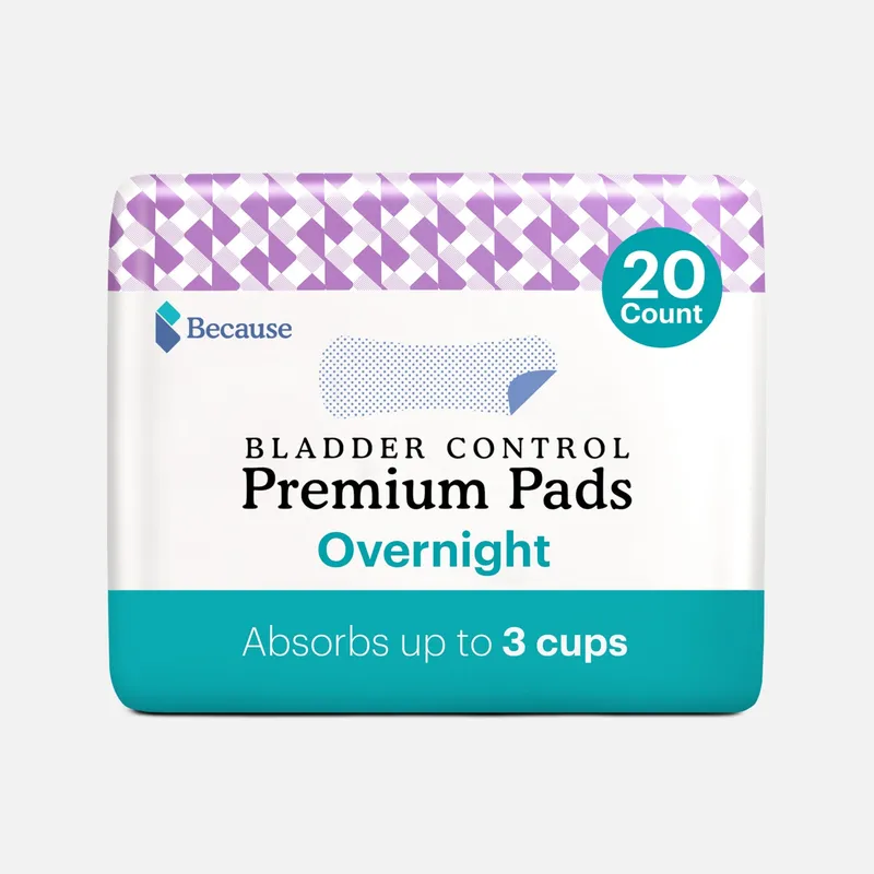 Because Overnight Premium Bladder Control Pads, 20 ct.
