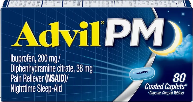 Advil PM Pain Reliever & Sleep Aid, Coated Caplets, 80 ct.