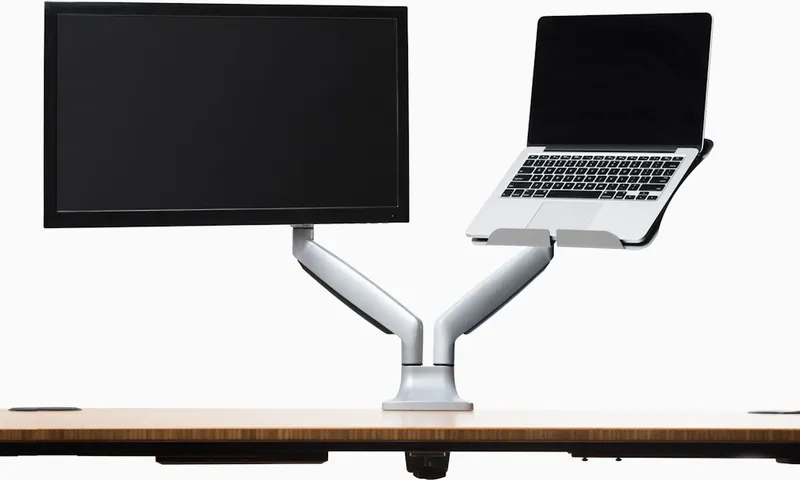 Jarvis Dual Monitor Arm, with Laptop Tray