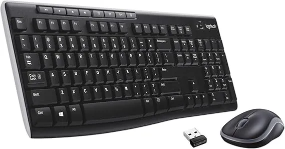 Logitech MK270 Full-size 2.4 GHz Wireless Keyboard and Mouse - Black (Renewed)