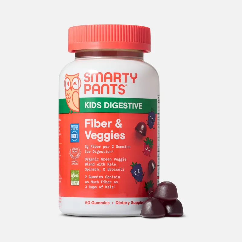 SmartyPants Kids Fiber and Veggies, 60 Gummies