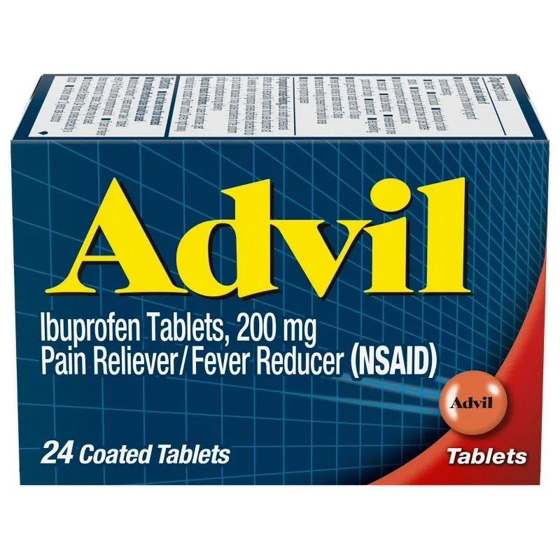 Advil Pain Reliever/Fever Reducer Tablets - Ibuprofen (NSAID) - 24ct: Whole Body Relief, Original Flavor, Aspirin & Caffeine Free